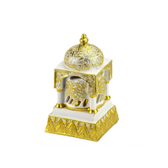 Engraved Calligraphy Minaret Style Incense Bakhoor Burner - 6 in. White - Intense Oud