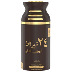 24 Carat Pure Gold Unisex DEO -  250ML (8.5 oz) by Lattafa - Intense oud