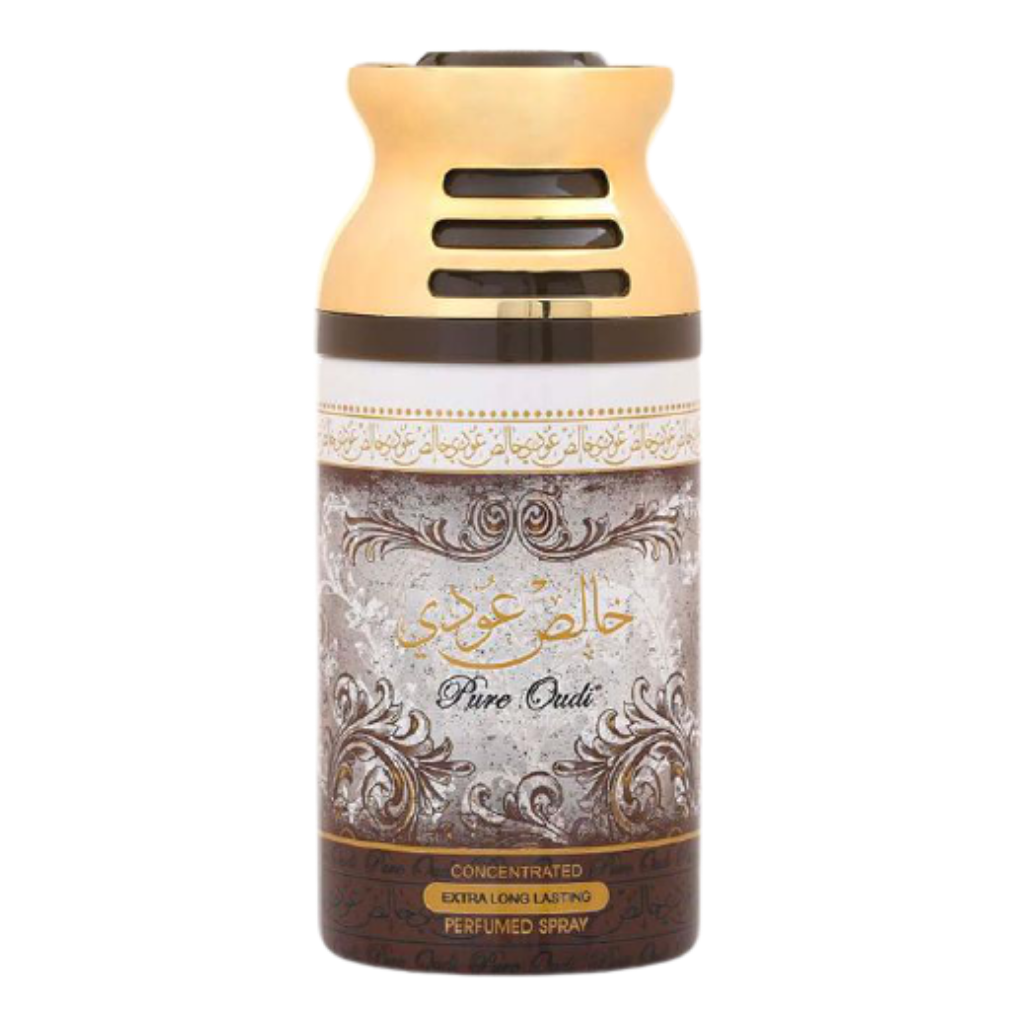 Pure Oudi Unisex DEO -  250ML (8.5 oz) by Lattafa - Intense oud