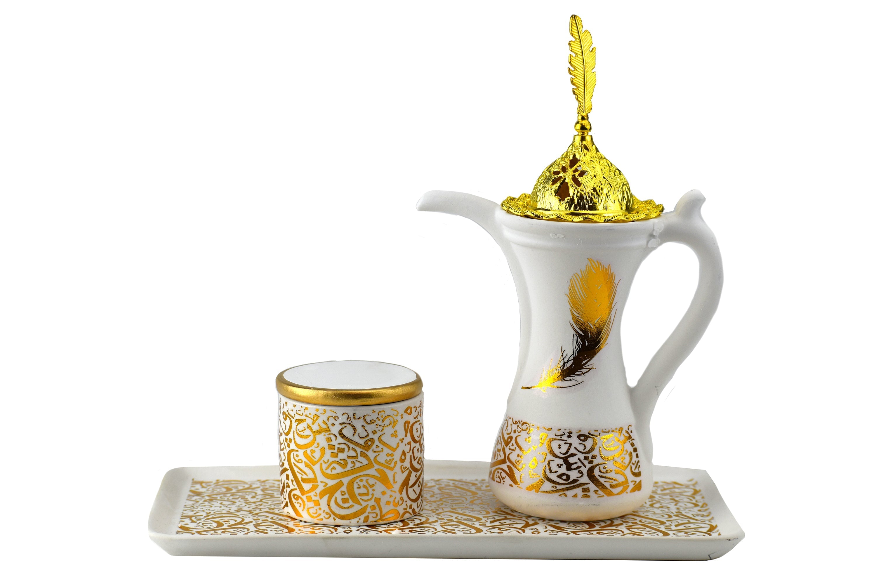 Royal Bakhoor Tea Set w/ Rectangular Tray- White by Intense Oud - Intense oud