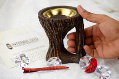 Wood Style Incense Bakhoor Burner - Brown - Intense oud