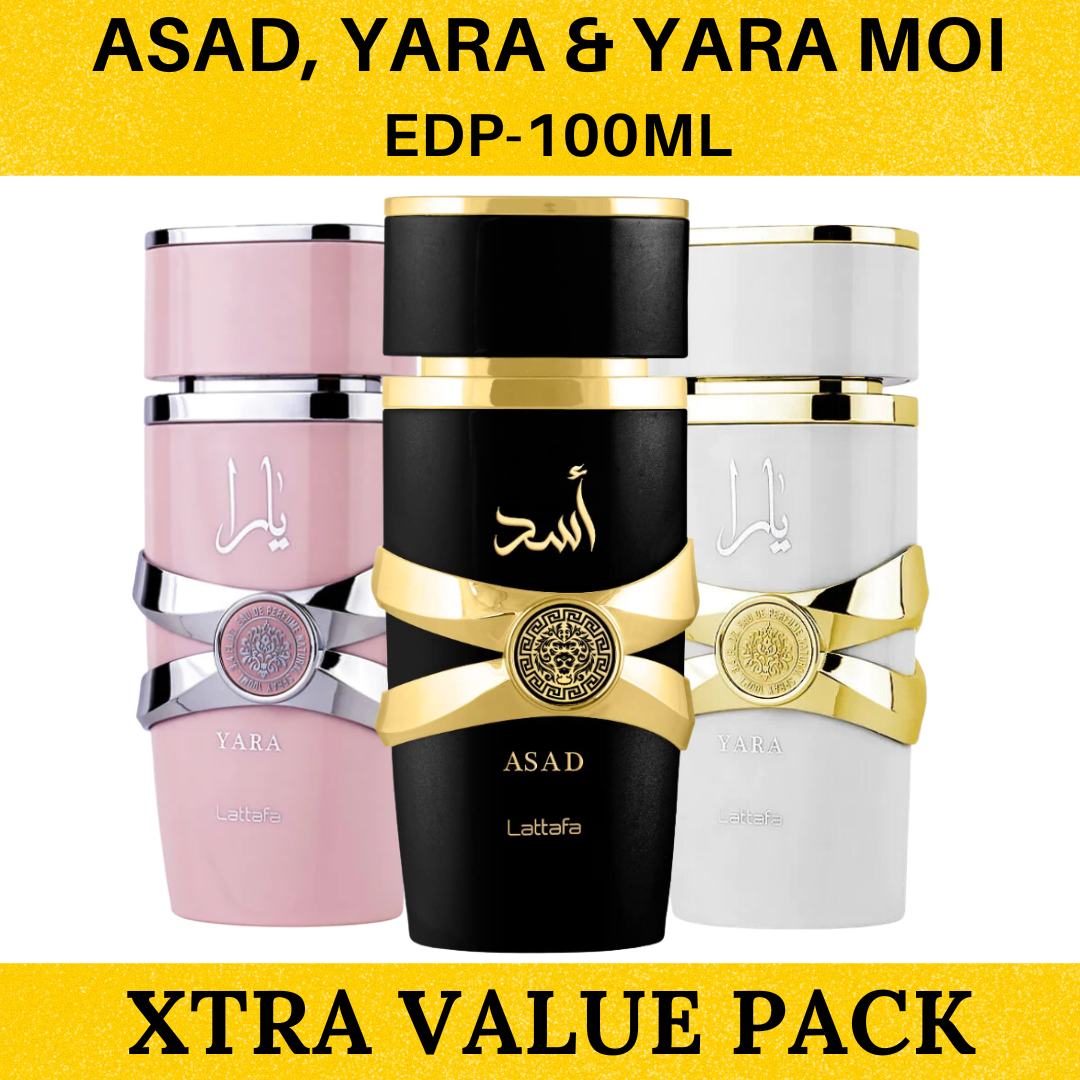 Asad, Yara & Yara Moi EDP-100ml by Lattafa - Intense Oud