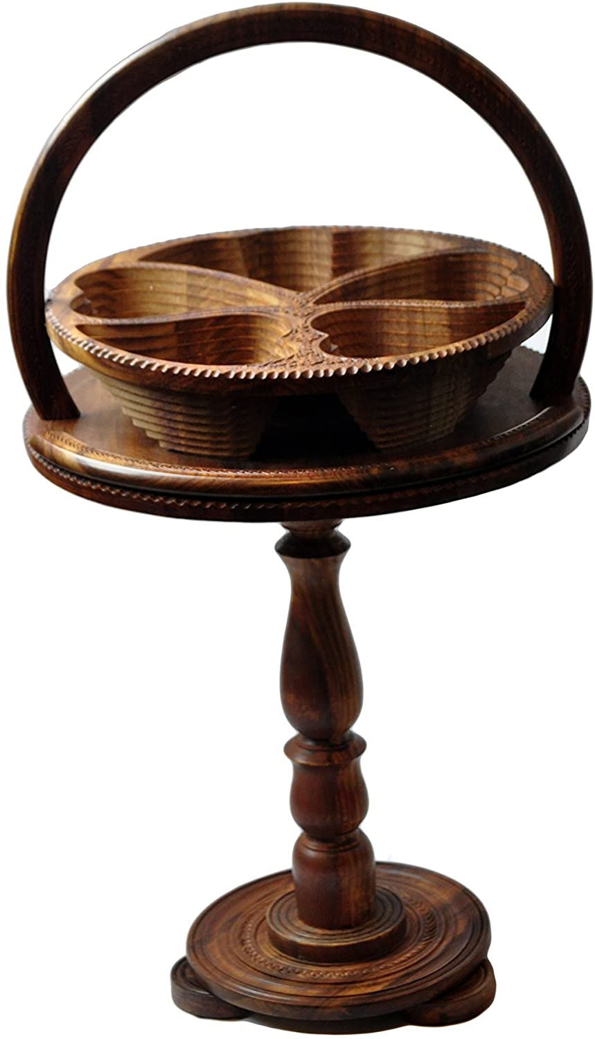 Wooden Collapsible Basket with Stand -2 in 1- Royal Small Table -Antique Table (Collapsible Basket) - Intense oud