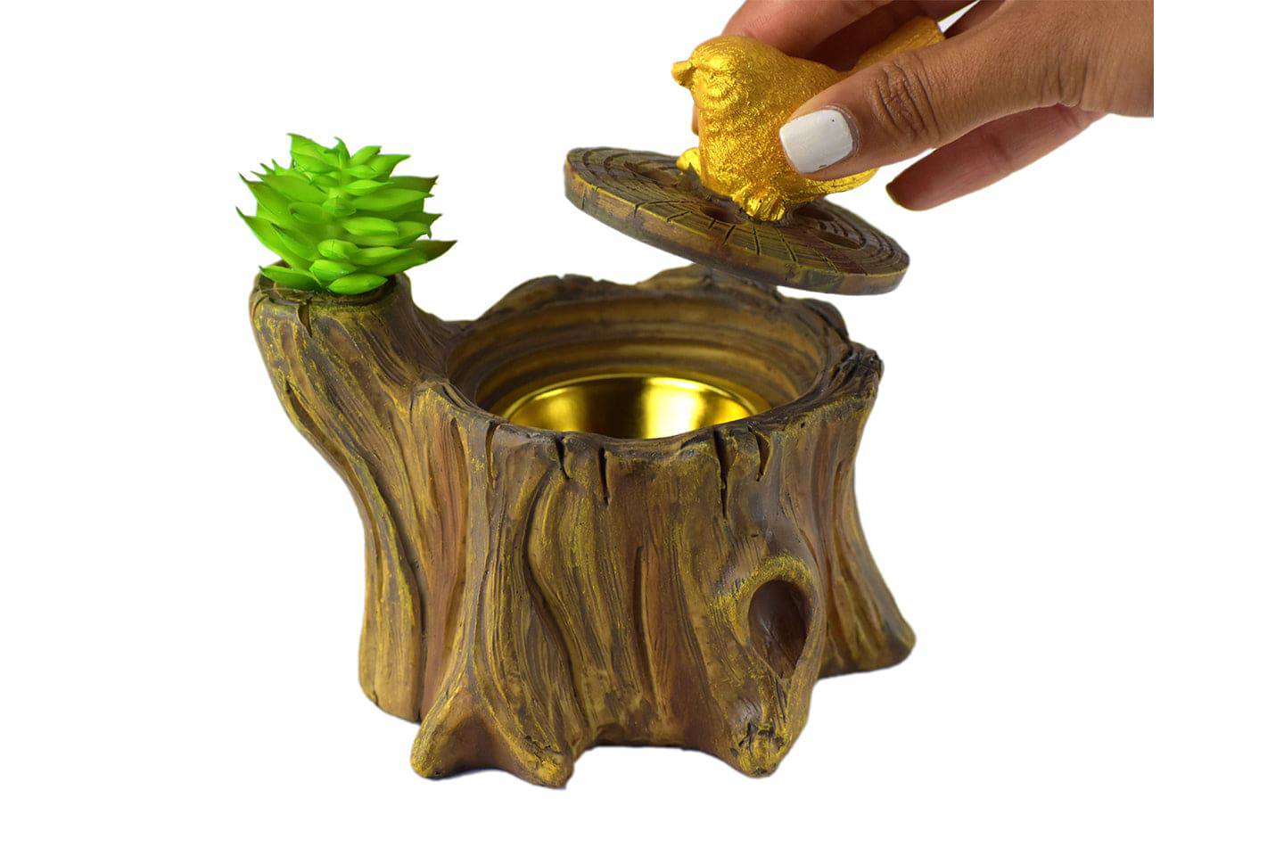 Wooden Tree Bird Incense Bakhoor Burner - 5 in. - Butternut - Intense oud