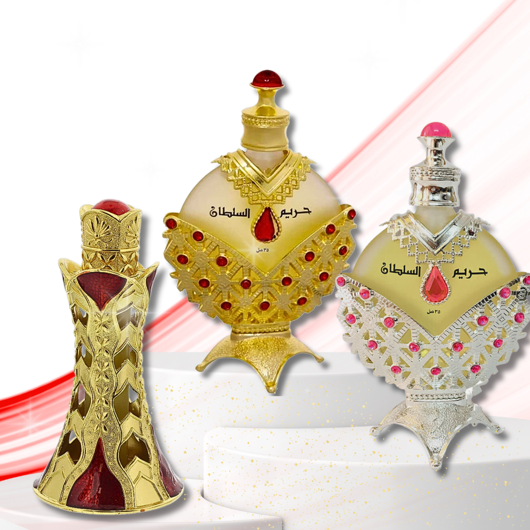 Hareem Al Sultan Gold & Silver Perfume Oil - 35 ML, Azaari CPO 17Ml by Khadlaj. - Intense oud