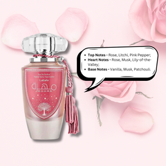 Mohra Silky Rose EDP 100ML (3.4 OZ) by Lattafa | Fruity, Floral, Musky Fragrances. - Intense Oud