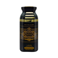 Oud For Glory (Bade'e Al Oud) Deodorant Concentrated Perfumed Spray (250 ml/9 fl.oz) by Lattafa - Intense Oud