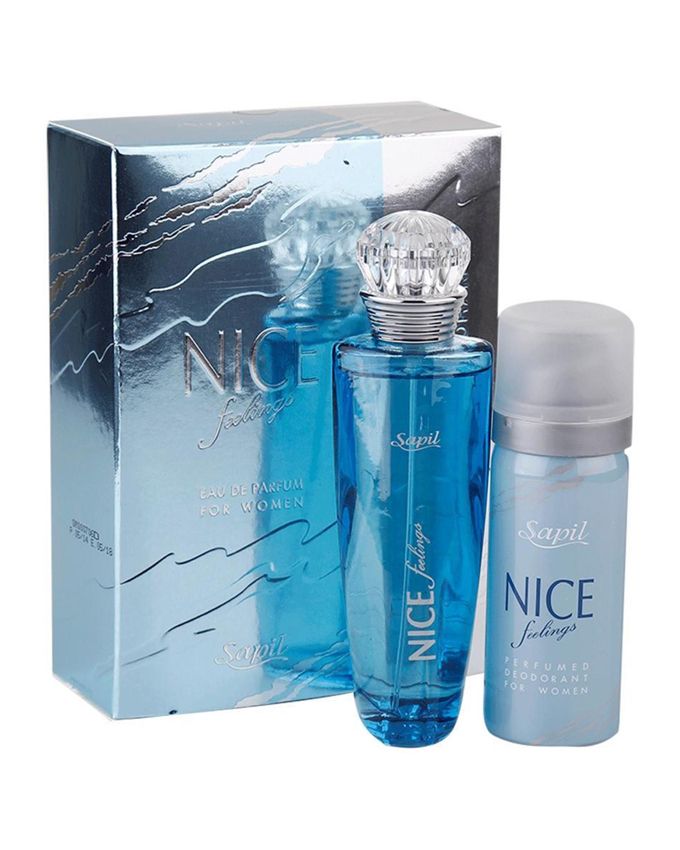 Nice Feelings Blue EDP for Women With Deodorant - 50 mL + 35 ML - Intense oud